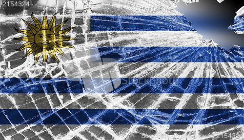 Image of Broken ice or glass with a flag pattern, Uruguay