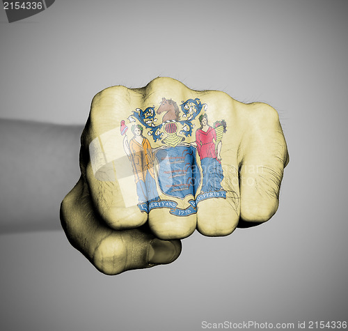 Image of United states, fist with the flag of new jersey