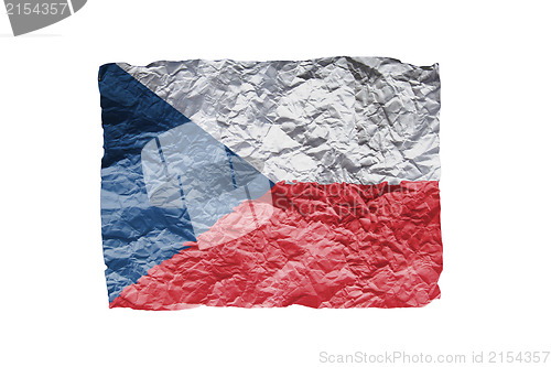 Image of Close up of a curled paper on white background