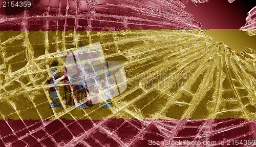 Image of Broken ice or glass with a flag pattern, Spain