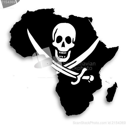 Image of Map of Africa filled with a pirate flag