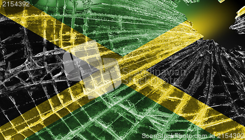 Image of Broken ice or glass with a flag pattern, Jamaica