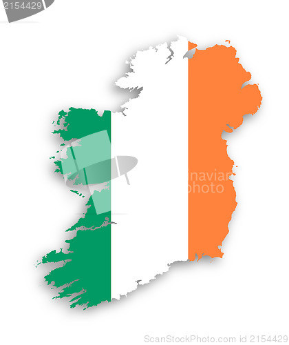 Image of Map of Ireland with flag inside