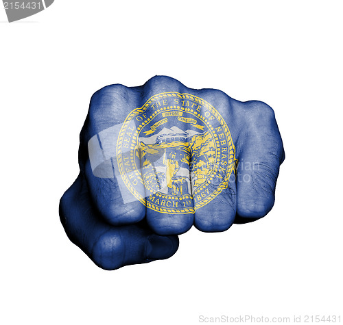 Image of United states, fist with the flag of Nebraska