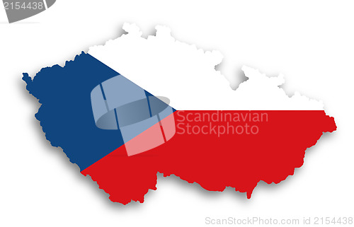 Image of Map of The Czech Republic filled with flag