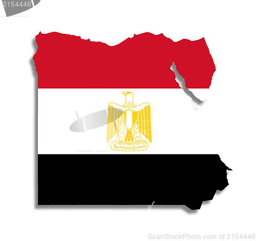 Image of Egyptian map filled with their flag