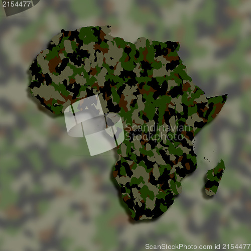 Image of Map of Africa filled with camouflage pattern