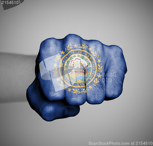 Image of United states, fist with the flag of New Hampshire