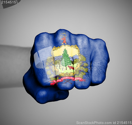 Image of United states, fist with the flag of Vermont