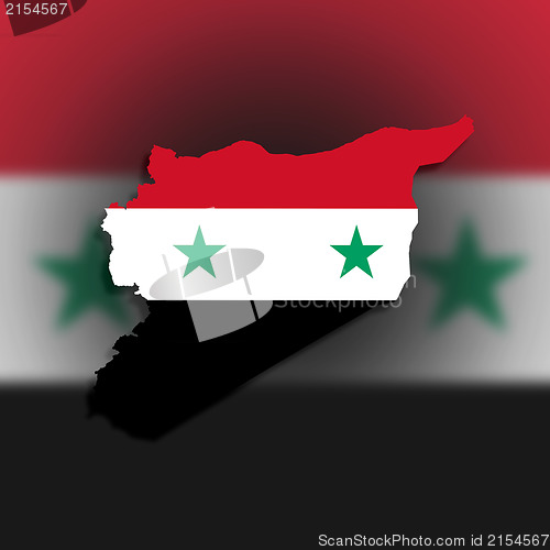 Image of Syria map with the flag inside