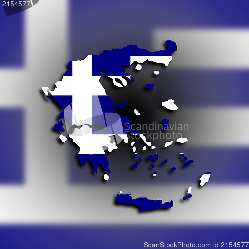 Image of Greece map with the flag inside