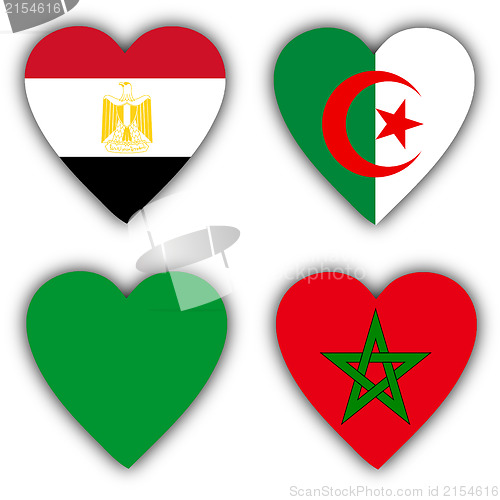 Image of Flags in the shape of a heart, coutries