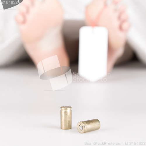 Image of Dead body with toe tag