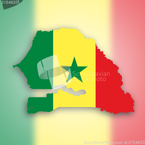 Image of Senegal map with the flag inside