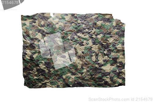 Image of Camouflaged wrinkled paper isolated