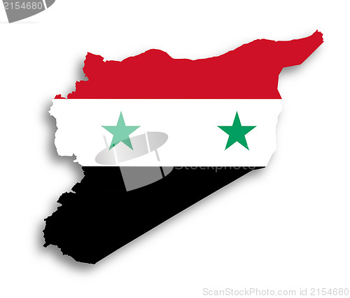 Image of Syria map with the flag inside