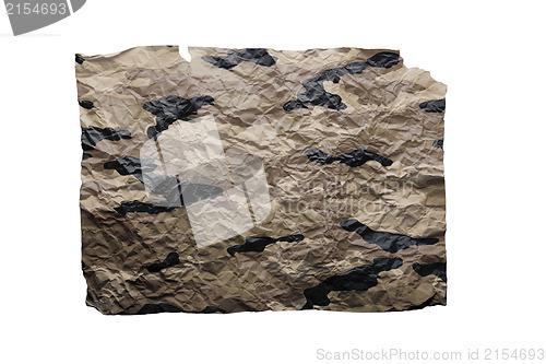 Image of Camouflaged wrinkled paper isolated