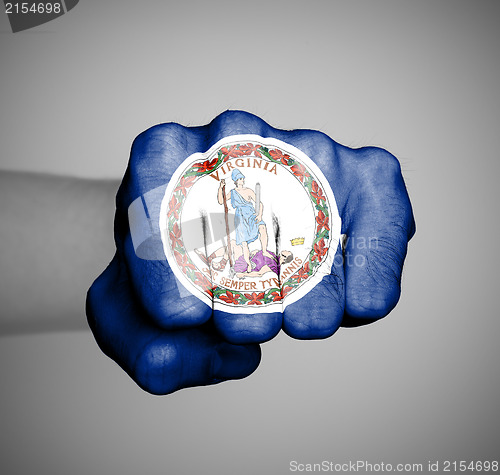 Image of United states, fist with the flag of Virginia