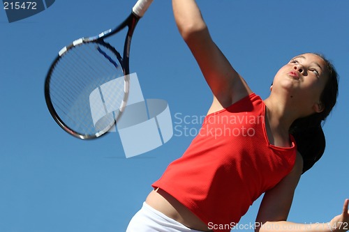 Image of Girl playing tennis