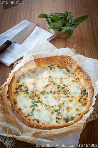 Image of Quiche with ham and sage