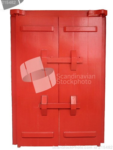 Image of Heavy red door