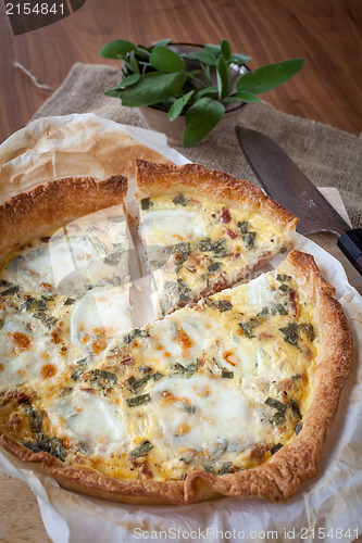 Image of Quiche with ham and sage