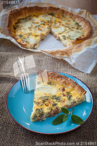 Image of Quiche with ham and sage