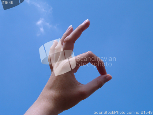 Image of Ok Sign with sky background