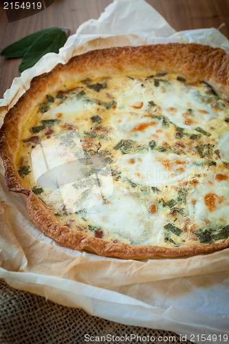 Image of Quiche with ham and sage