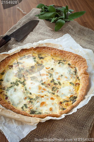 Image of Quiche with ham and sage