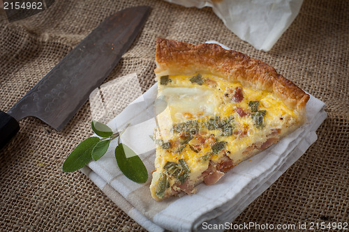 Image of Quiche with ham and sage