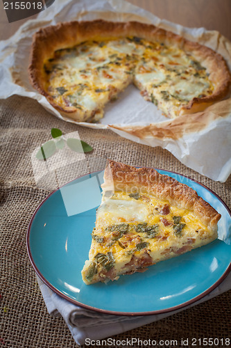 Image of Quiche with ham and sage