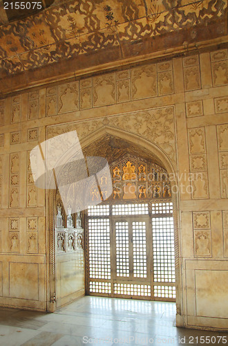 Image of interior of palace in red Fort in Agra