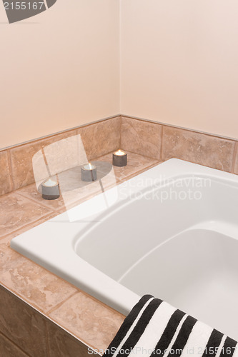 Image of Bathroom decorated with candle lights