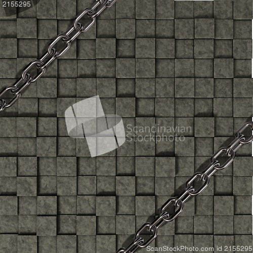 Image of chains on stone background