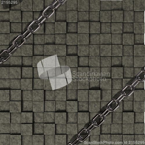 Image of chains on stone background