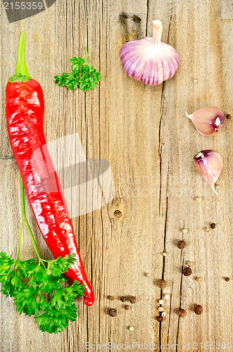 Image of Spices on a wooden board