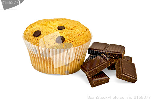 Image of Cake with slices of dark chocolate