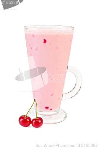 Image of Milk cocktail with cherry