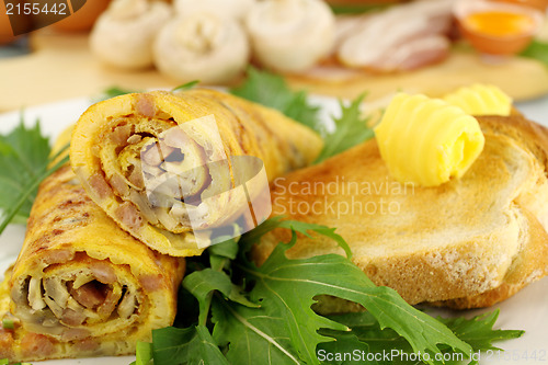 Image of Rolled Omelette And Toast