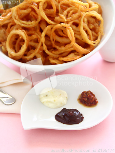 Image of Onion Rings And Condiments