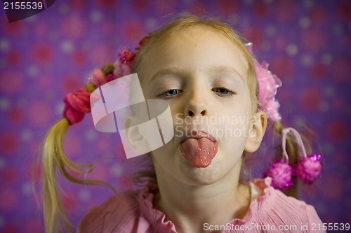 Image of Little girl making faces