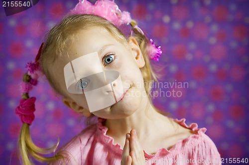 Image of Little girl making faces