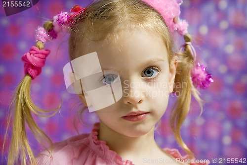 Image of Little girl making faces