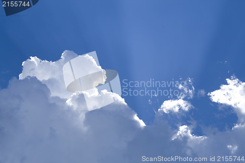 Image of Sunny clouds with rays of light