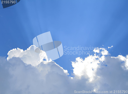 Image of Sunny clouds with rays of light