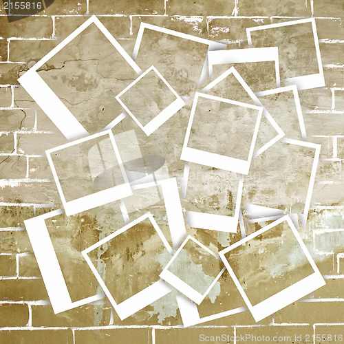 Image of Old grunge looking photo frames with grunge background
