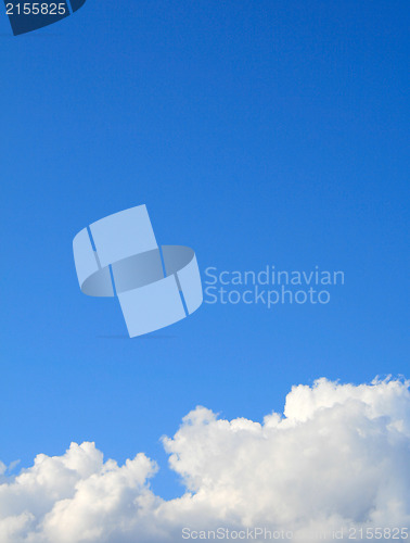 Image of Clear blue sky with cloud