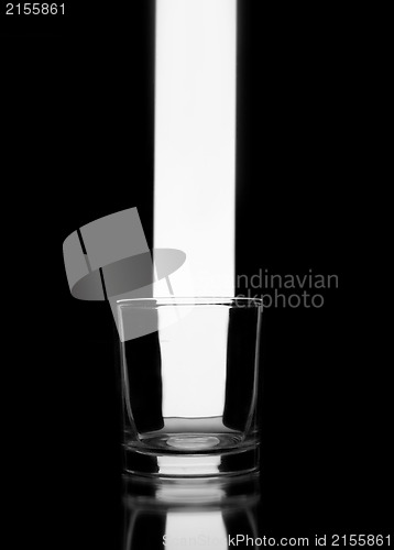 Image of Empty glass on black. Abstract image