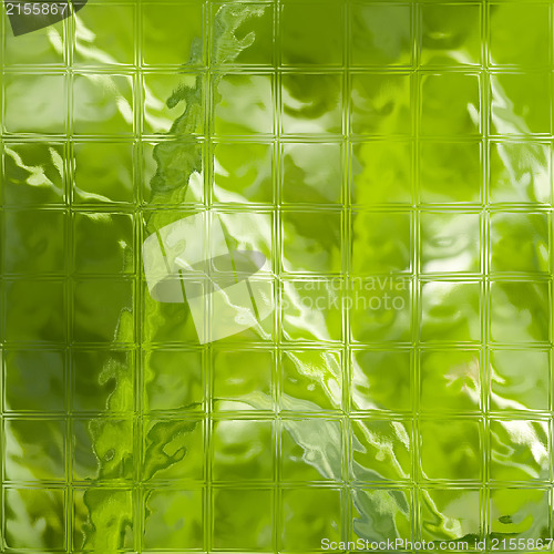 Image of Abstract green glass texture patterns with tiled squares